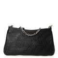 GG Grainy Calfskin Emblem Medium Shoulder Bag Black