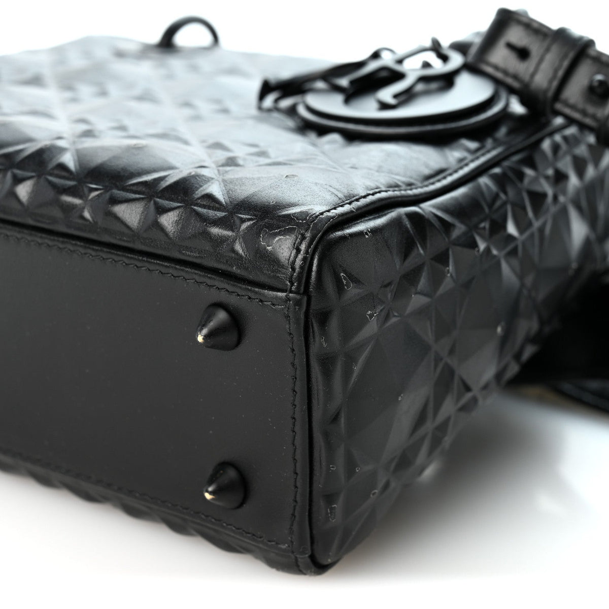Calfskin Cannage Diamond Small My ABCDior Lady Dior Black