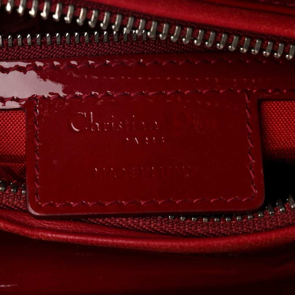 Patent Cannage Medium Lady Dior Red