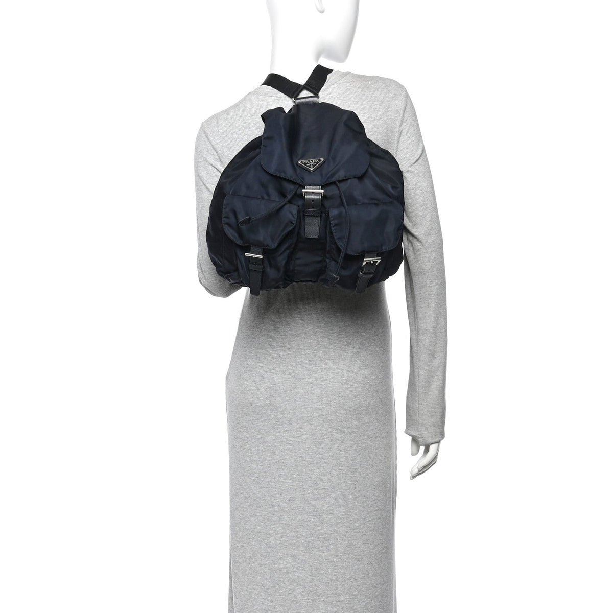 Nylon Vela Saffiano Medium Backpack  Royal