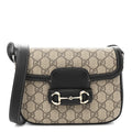 GG Supreme Monogram Horsebit 1955 Soft Mini Shoulder Bag Beige Black