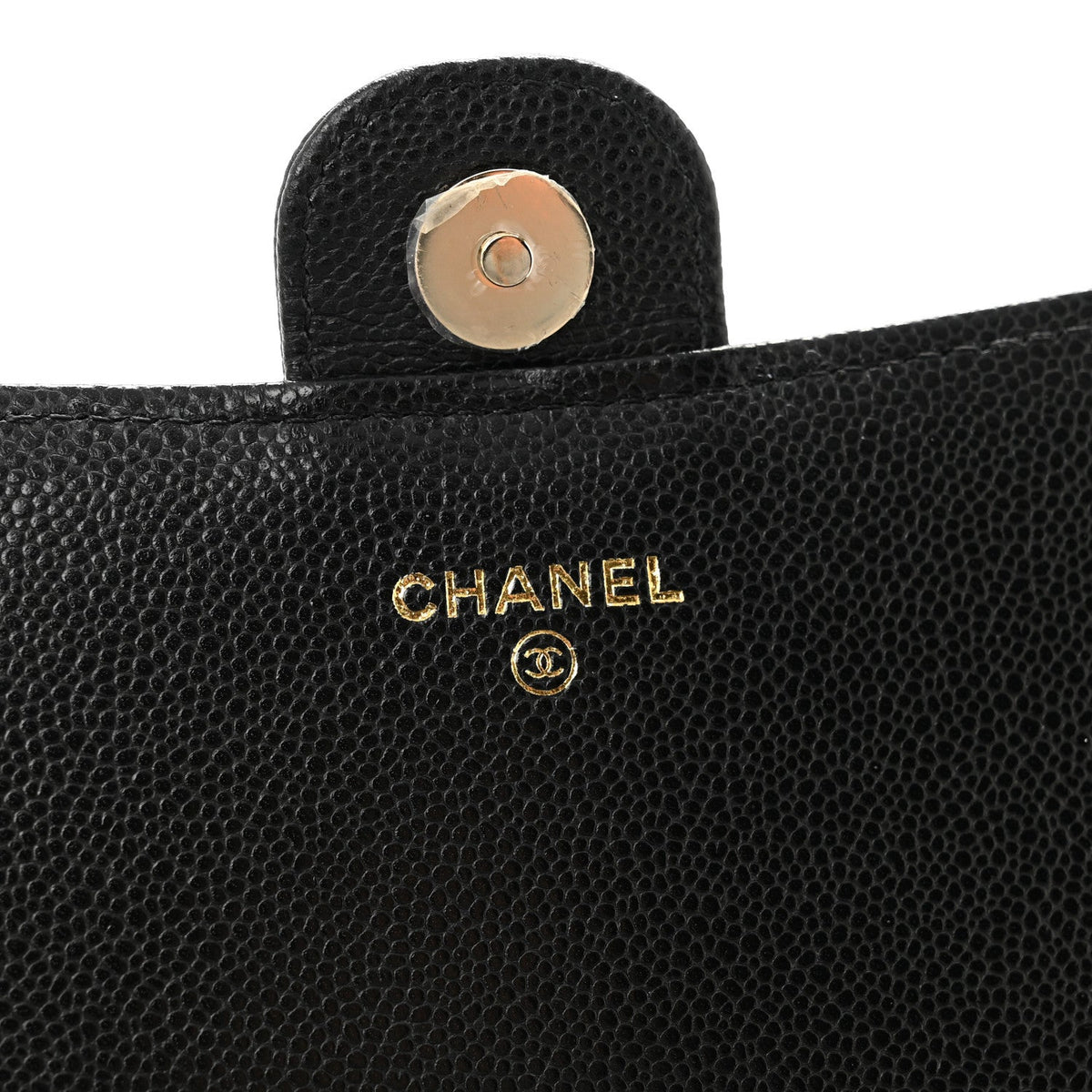 Caviar Quilted Phone Holder Wallet on Removable Chain Black