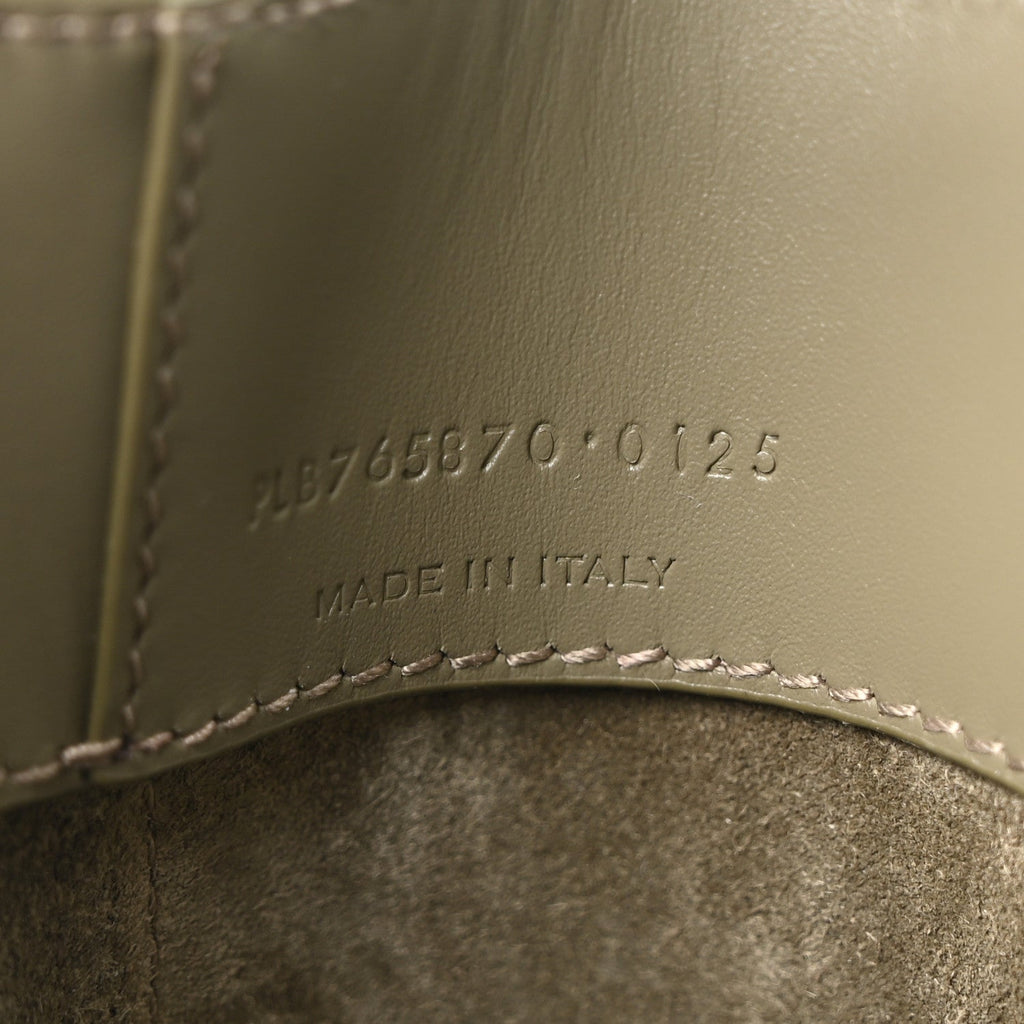 Shiny Calfskin Le 37 Mini Bucket Bag Strong Moss