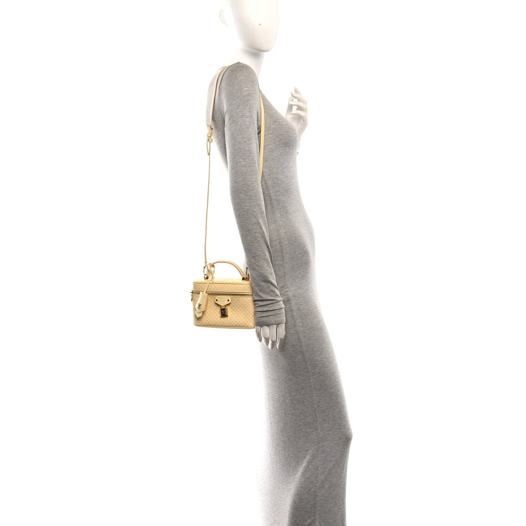 Calfskin Minigram Vanity Chain Pouch Banana