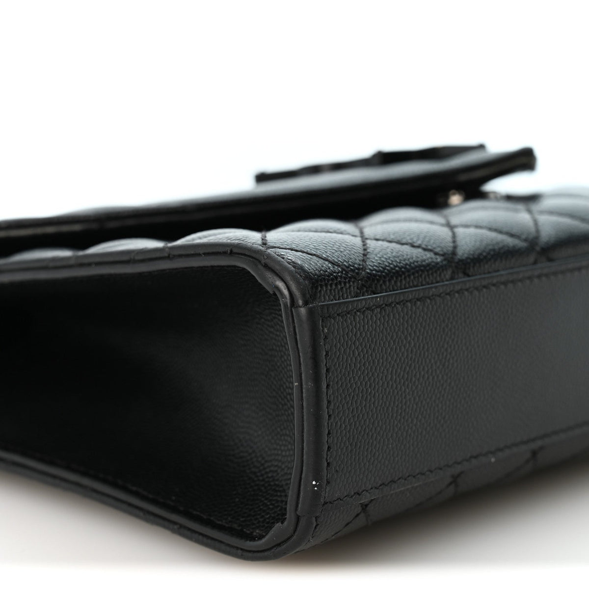 Grain De Poudre Textured Mixed Matelasse Triquilt Medium Monogram Monochrome Satchel Black