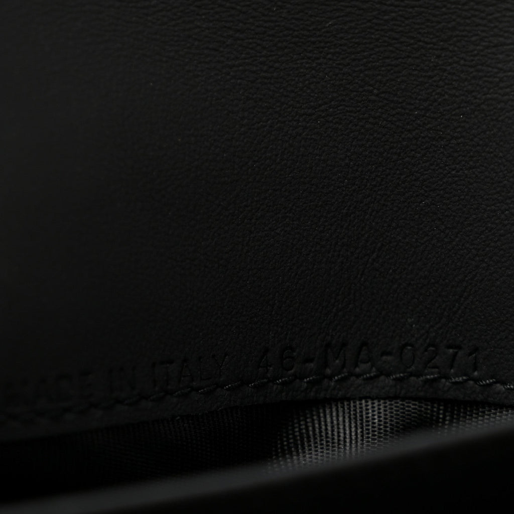 Ultra Matte Calfskin Saddle Chain Wallet Pouch Black