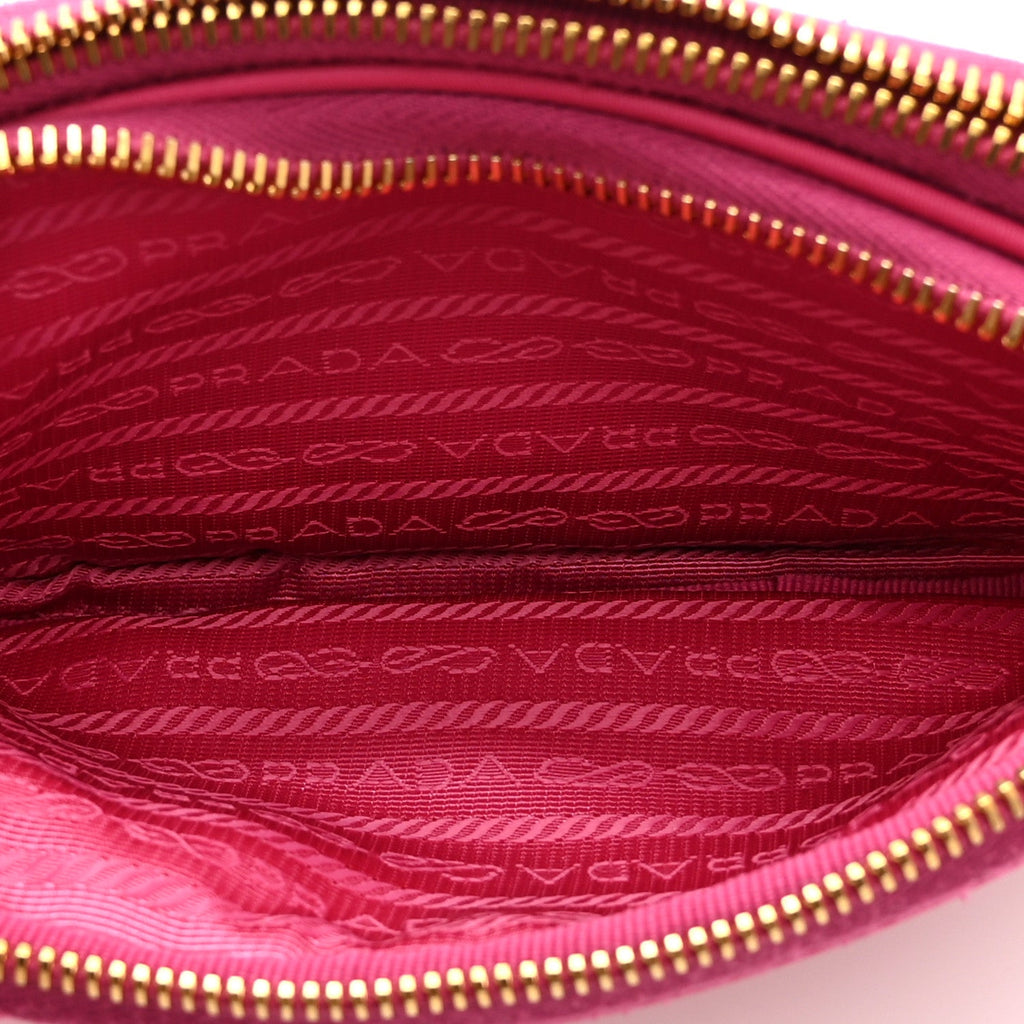 Tessuto Nylon Saffiano Mini Camera Crossbody Fuxia