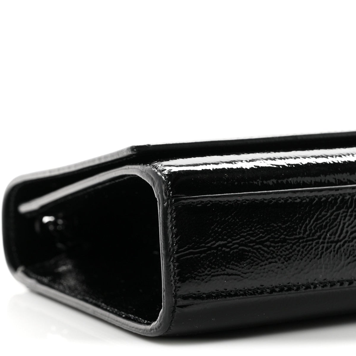Textured Patent Medium Classic Monogram Kate Satchel Black
