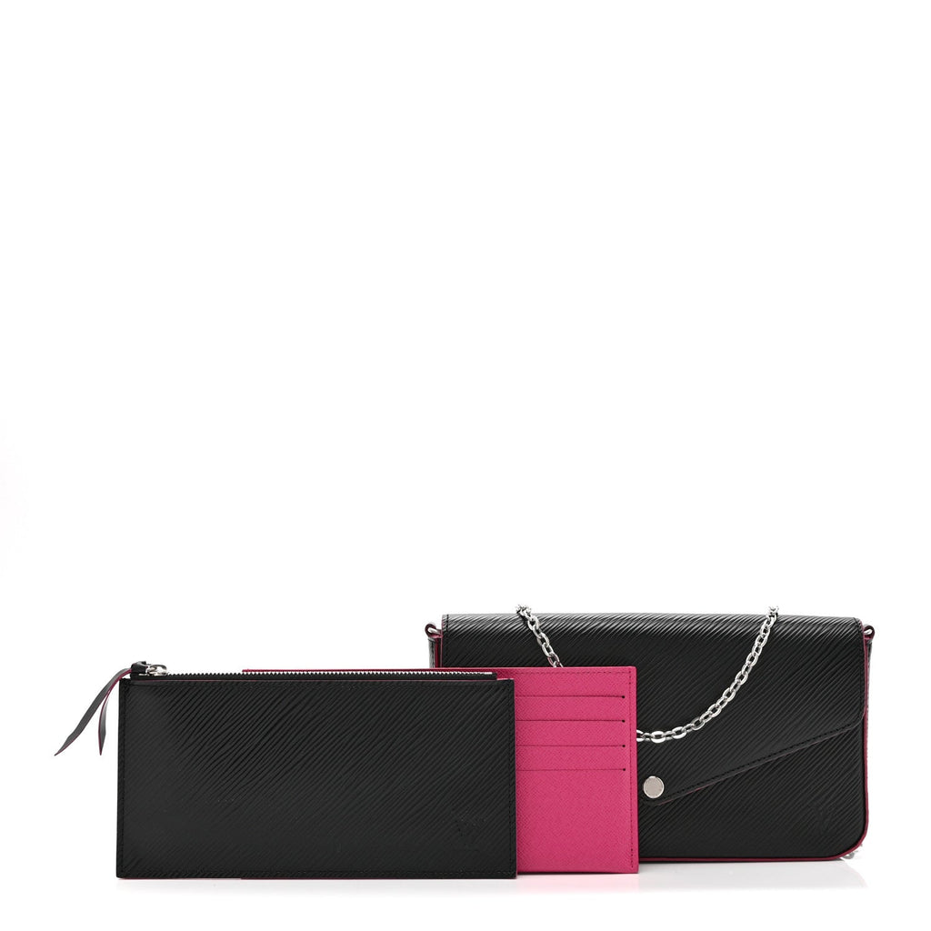 Epi Pochette Felicie Black Hot Pink