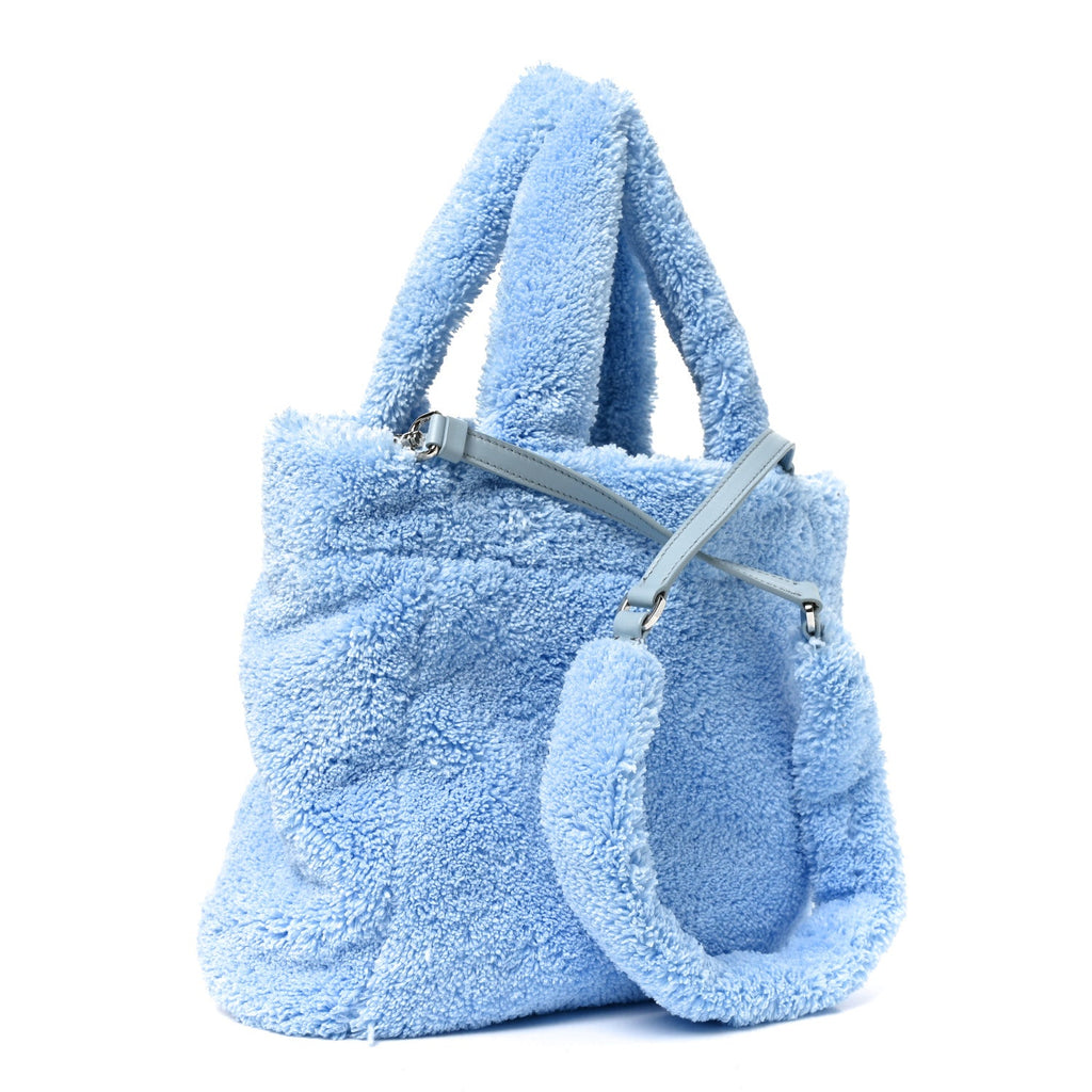 Terry Cloth Small Tote Bag Celeste Black