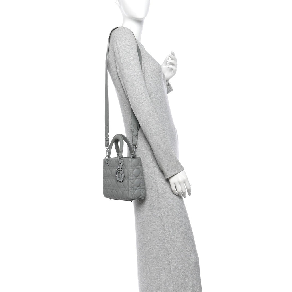 Ultra Matte Calfskin Cannage Small My ABCDior Lady Dior Grey