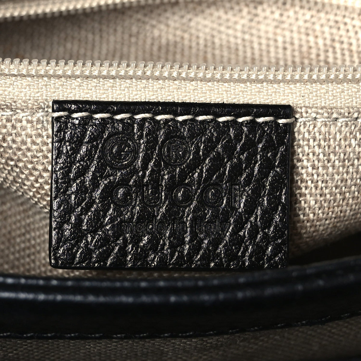 Dollar Calfskin Interlocking G Top Handle Shoulder Bag Black
