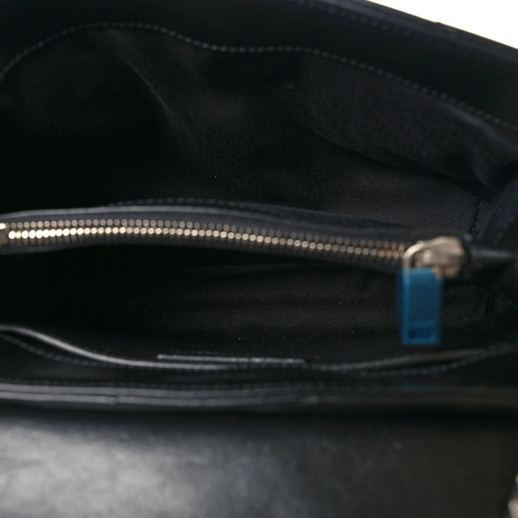 Calfskin Y Quilted Monogram Small Loulou Chain Satchel Black