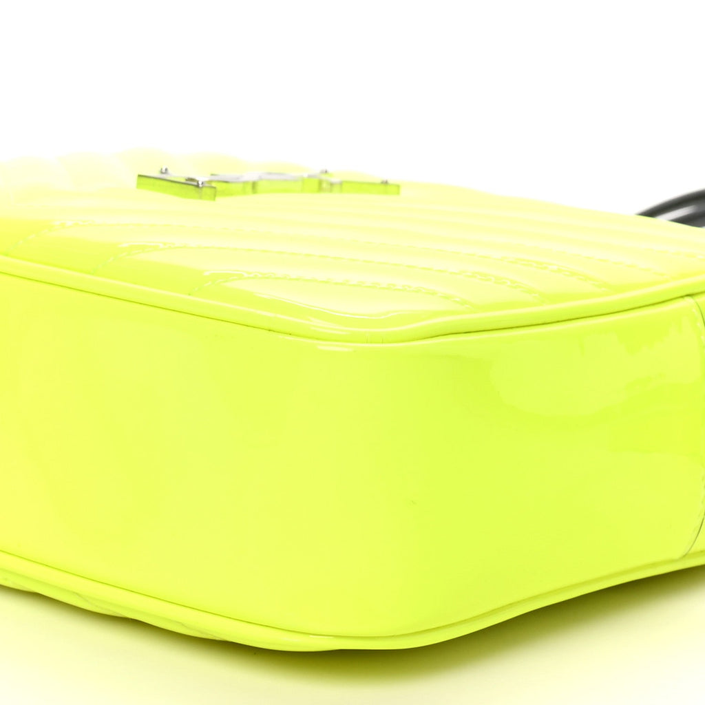 Patent Calfskin Matelasse Monogram Lou Camera Bag Neon Yellow