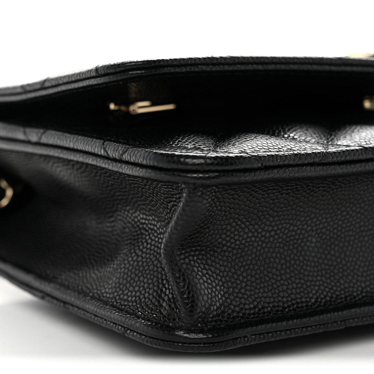 Caviar Quilted Crystal CC Wallet On Chain WOC Black