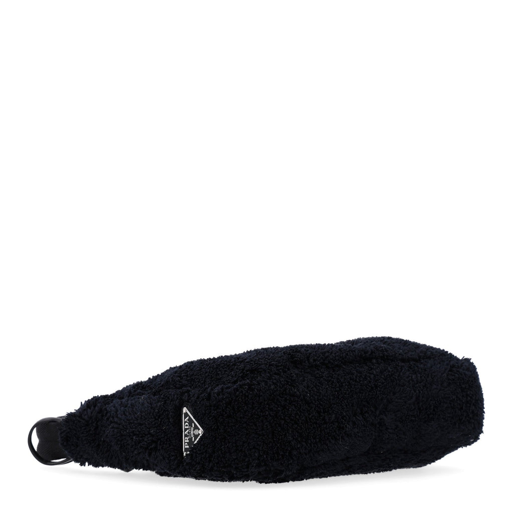 Terry Cloth Mini Re-Edition 2000 Bag Black White