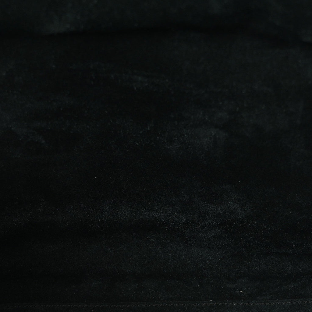Smooth Calfskin Suede Medium Reversible Monogram Kate Satchel Black