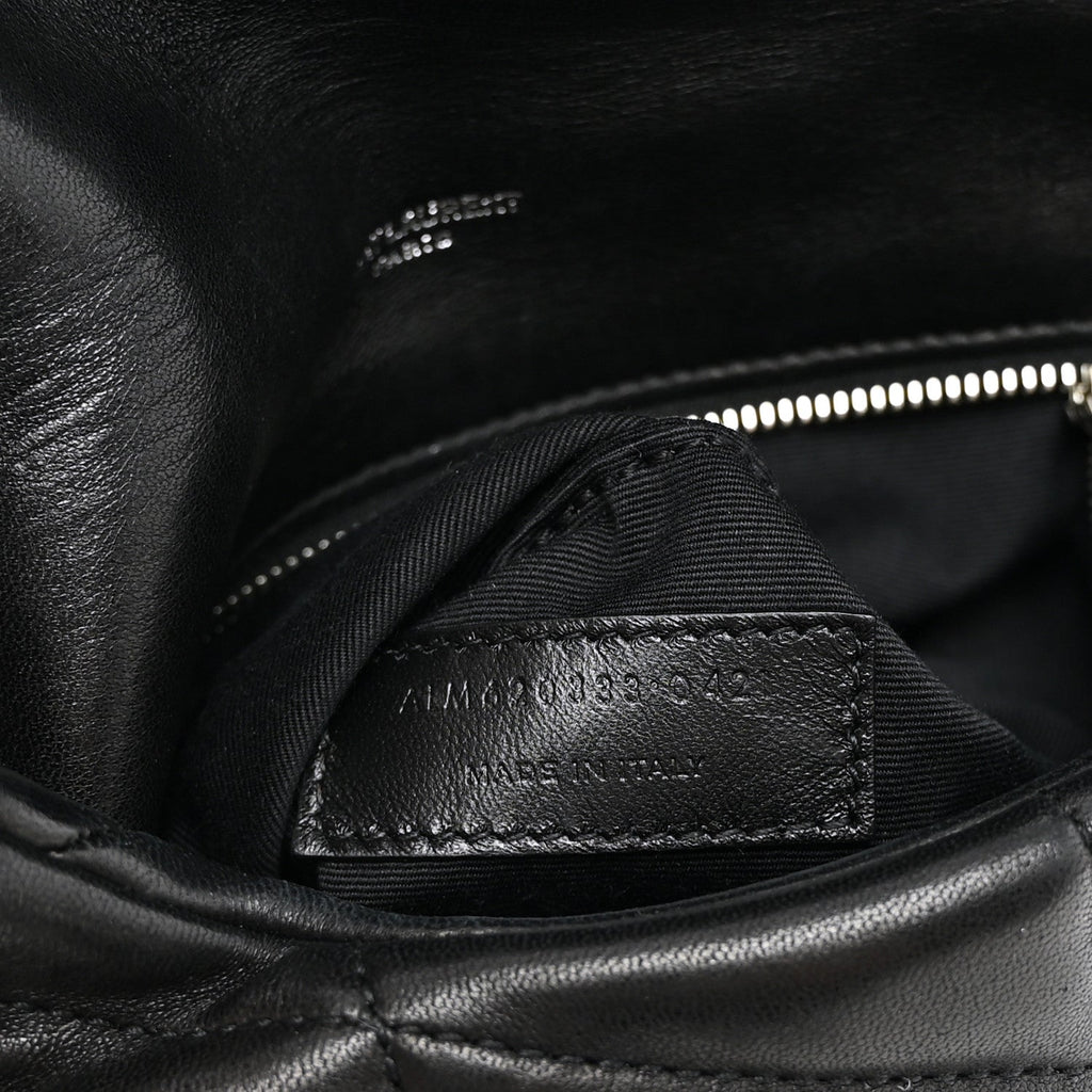 Lambskin Quilted Toy Loulou Puffer Monogram Chain Satchel Black