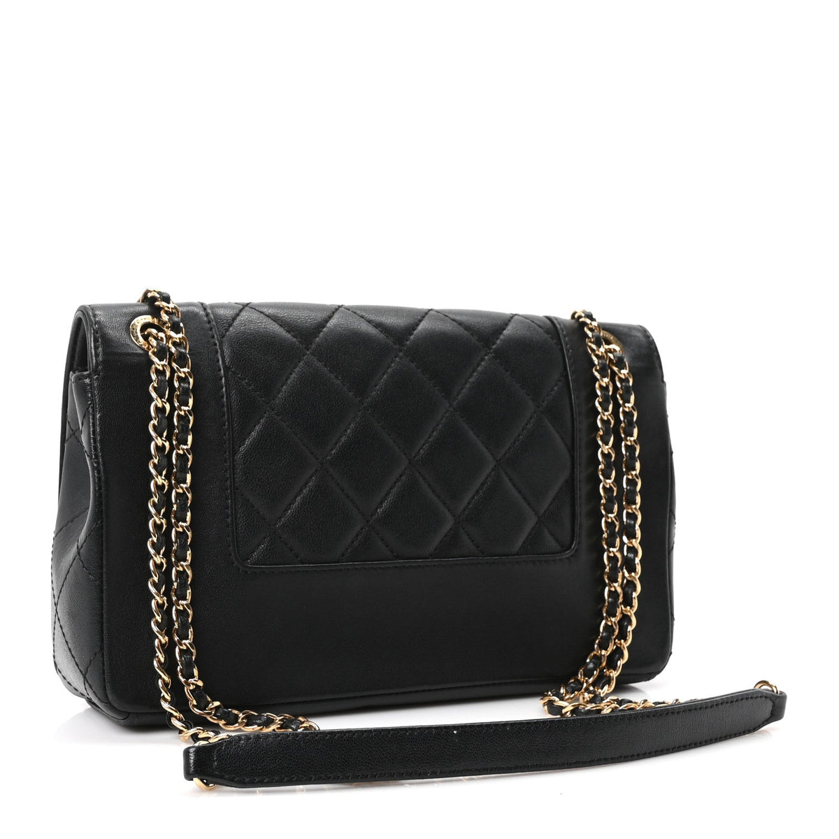Sheepskin Quilted Small Vintage Mademoiselle Flap Black