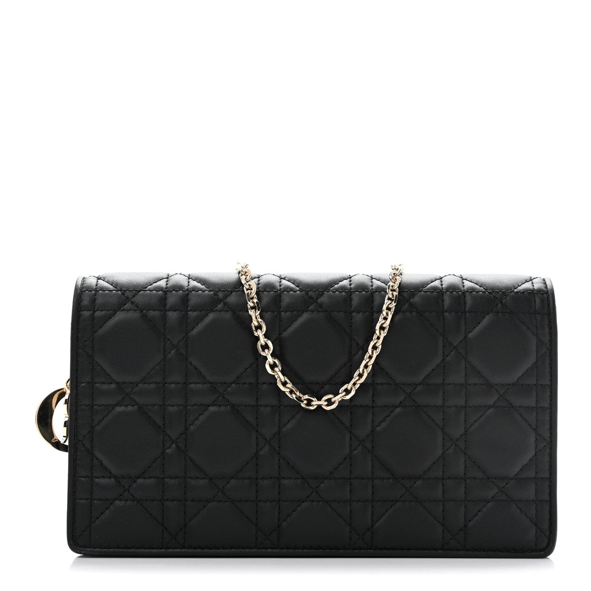 Lambskin Cannage Lady Dior Pouch Black