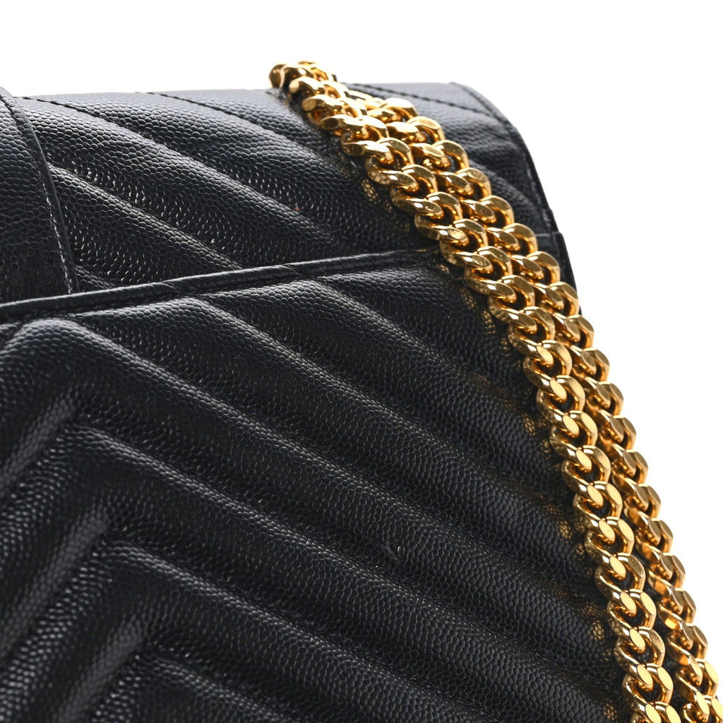 Grain De Poudre Matelasse Chevron Medium Monogram Satchel Black