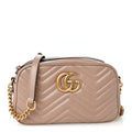 Calfskin Matelasse Small GG Marmont Chain Shoulder Bag Porcelain Rose