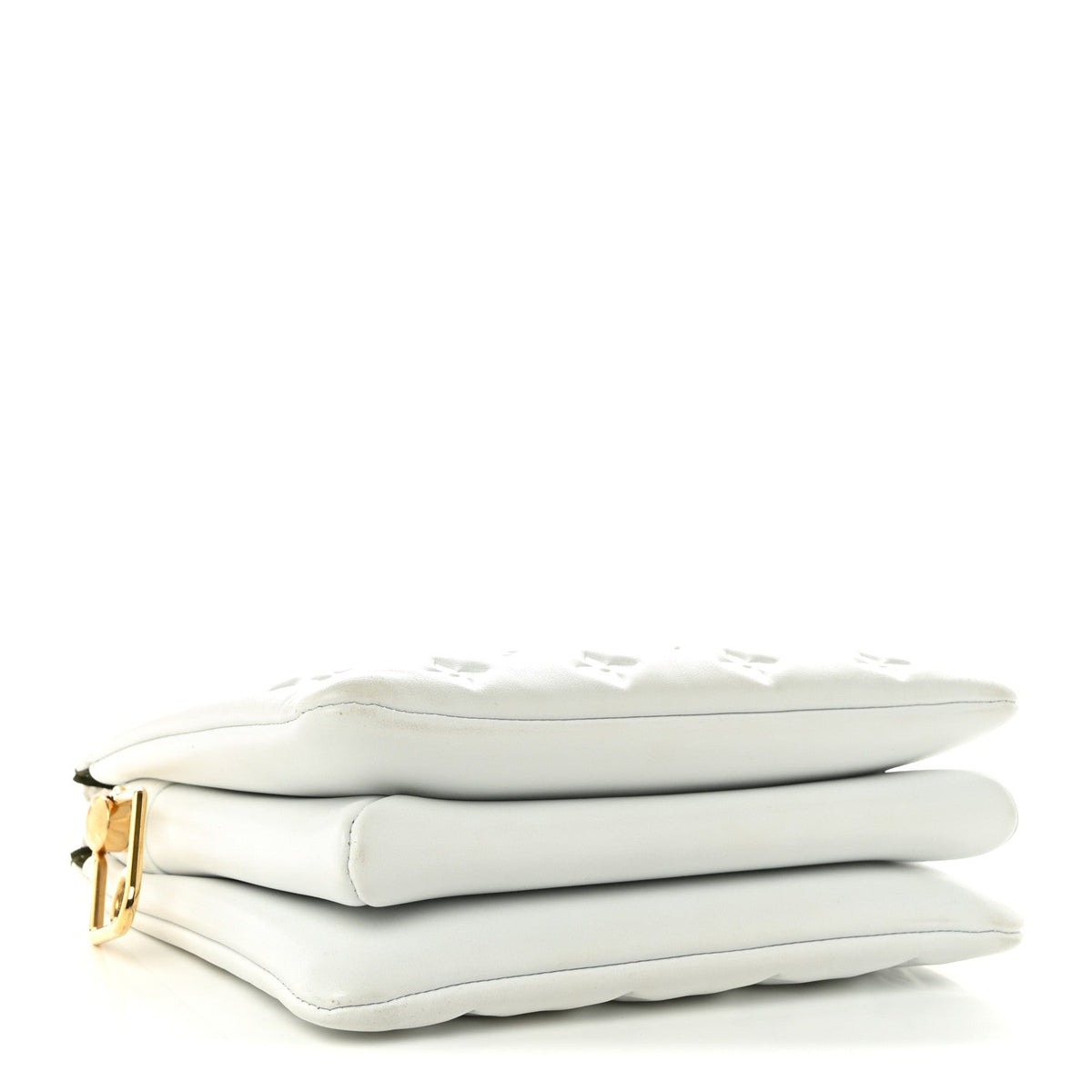 Lambskin Embossed Monogram Coussin BB White