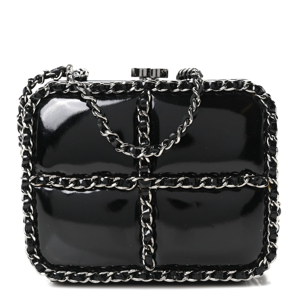 Patent Minaudiere Chain Clutch Black