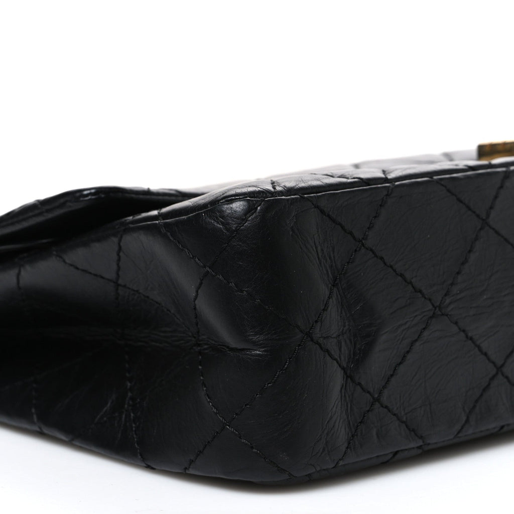 Aged Calfskin Quilted 2.55 Reissue 225 Flap Black