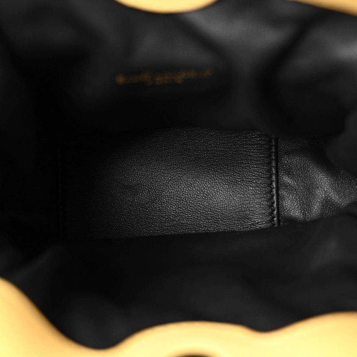 Lambskin Matelasse Monogram Mini Jamie Shoulder Pouch Bag Soft Lemon