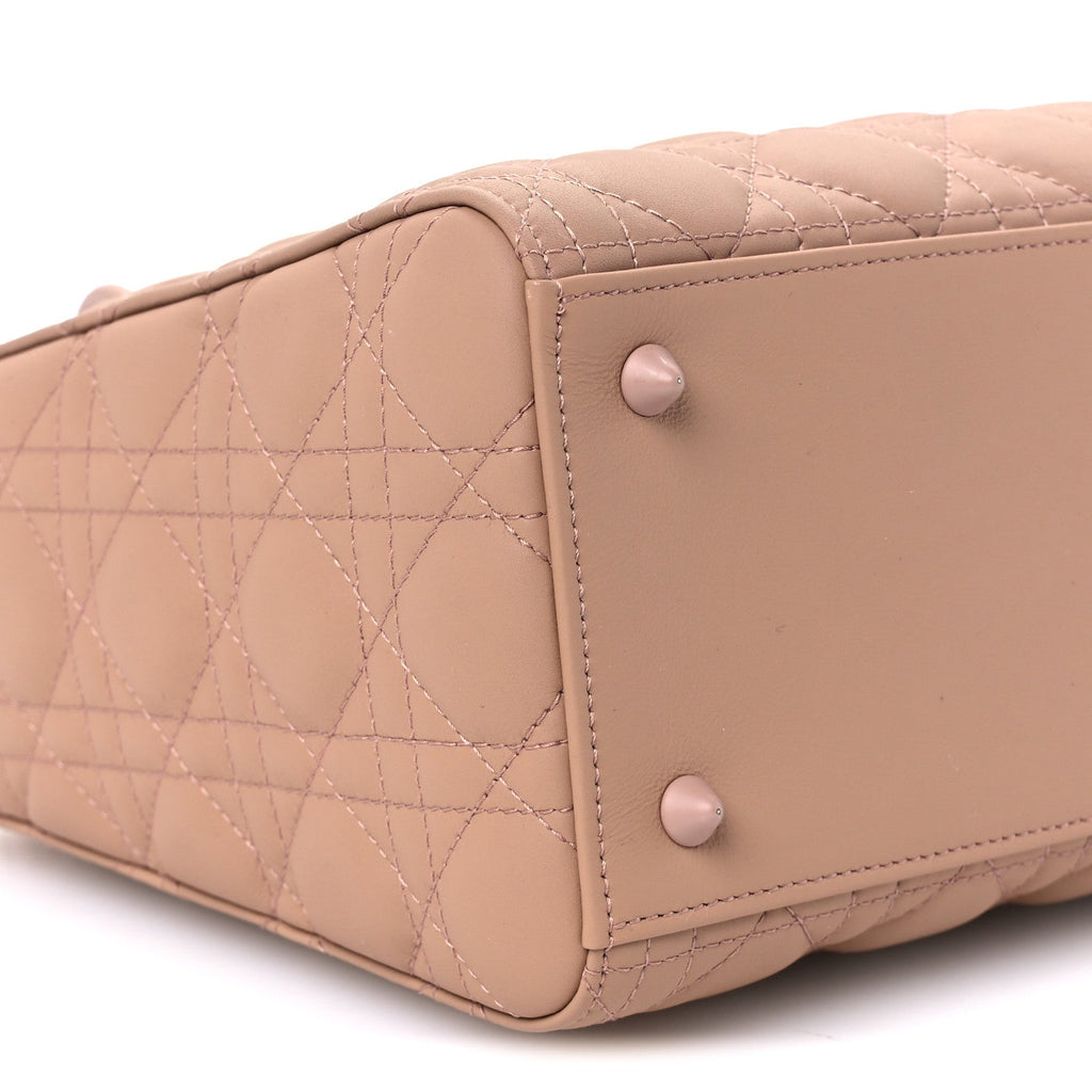 Ultra Matte Calfskin Cannage Medium Lady Dior Beige