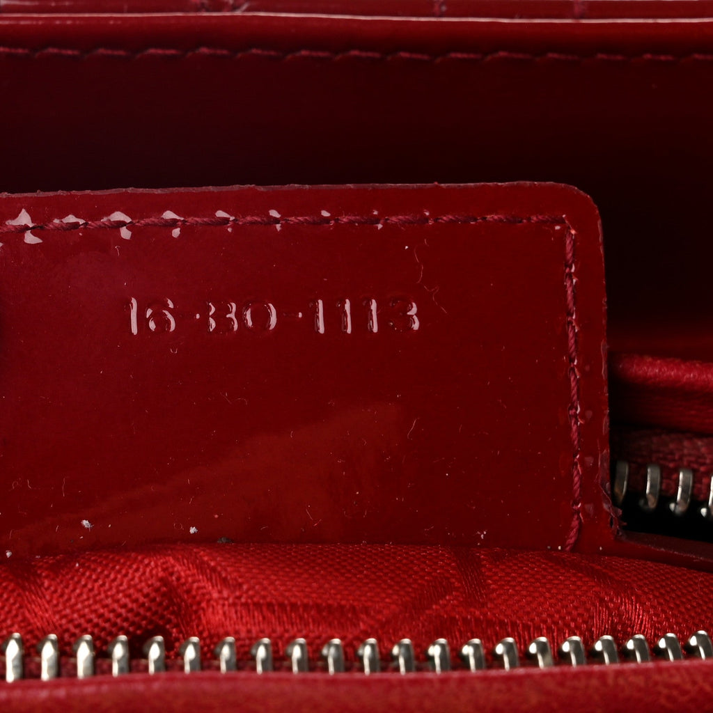 Patent Cannage Medium Lady Dior Red