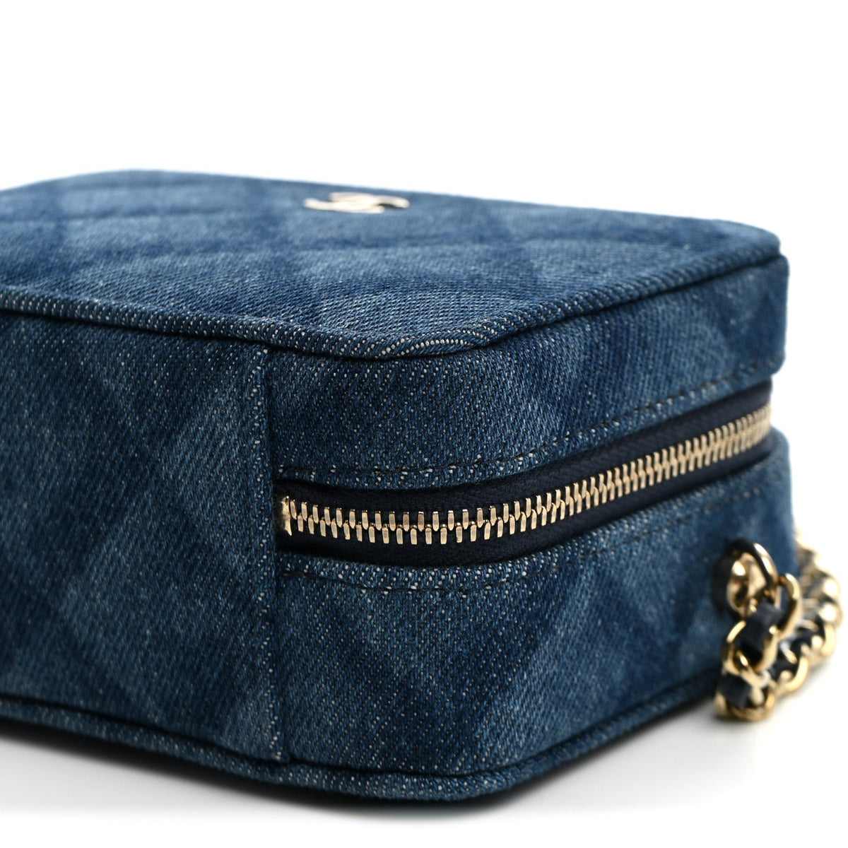 Printed Denim CC Camera Case Blue