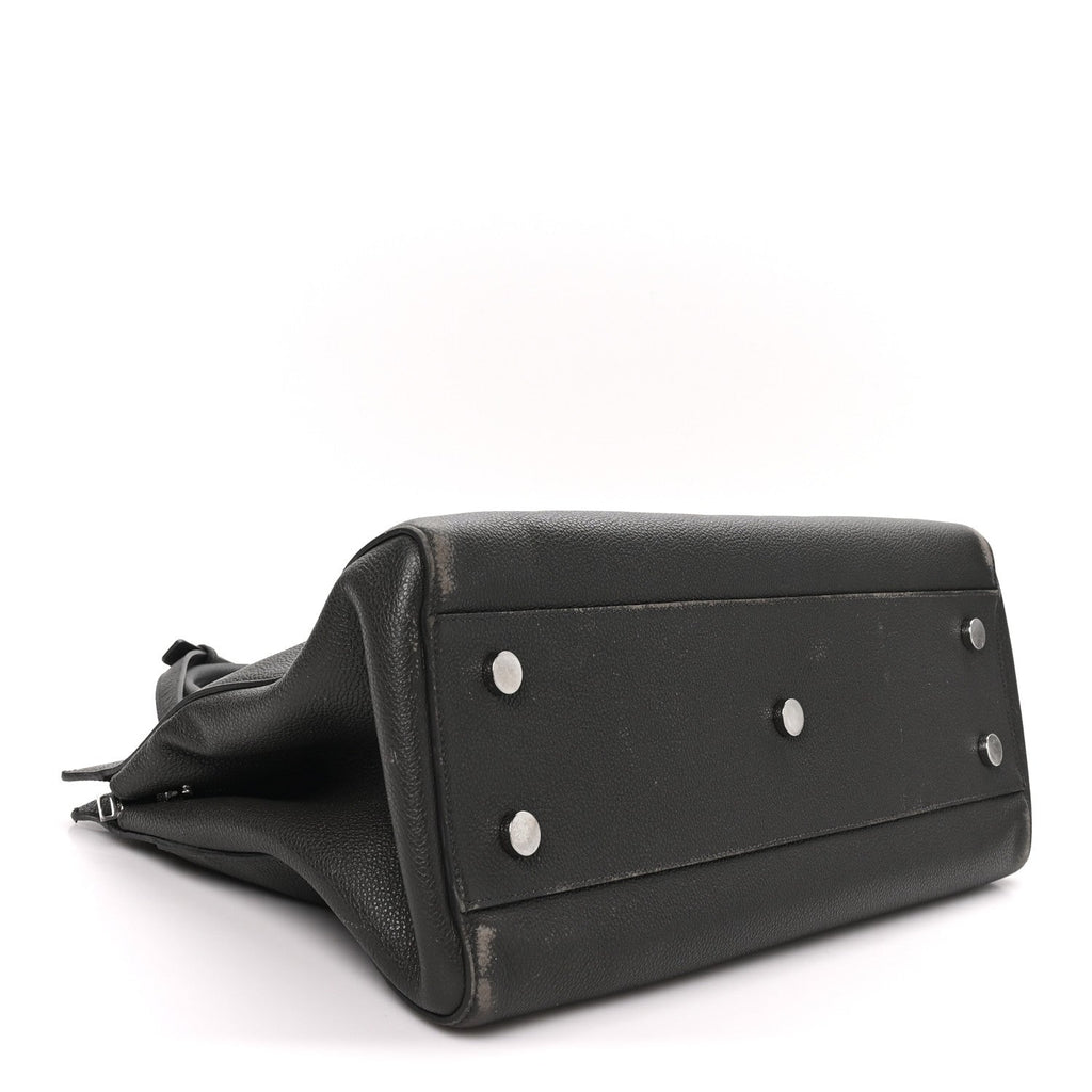 Grained Calfskin Medium Cabas Rive Gauche Coal