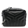 Calfskin Y Quilted Monogram Small Loulou Bowling Bag Black