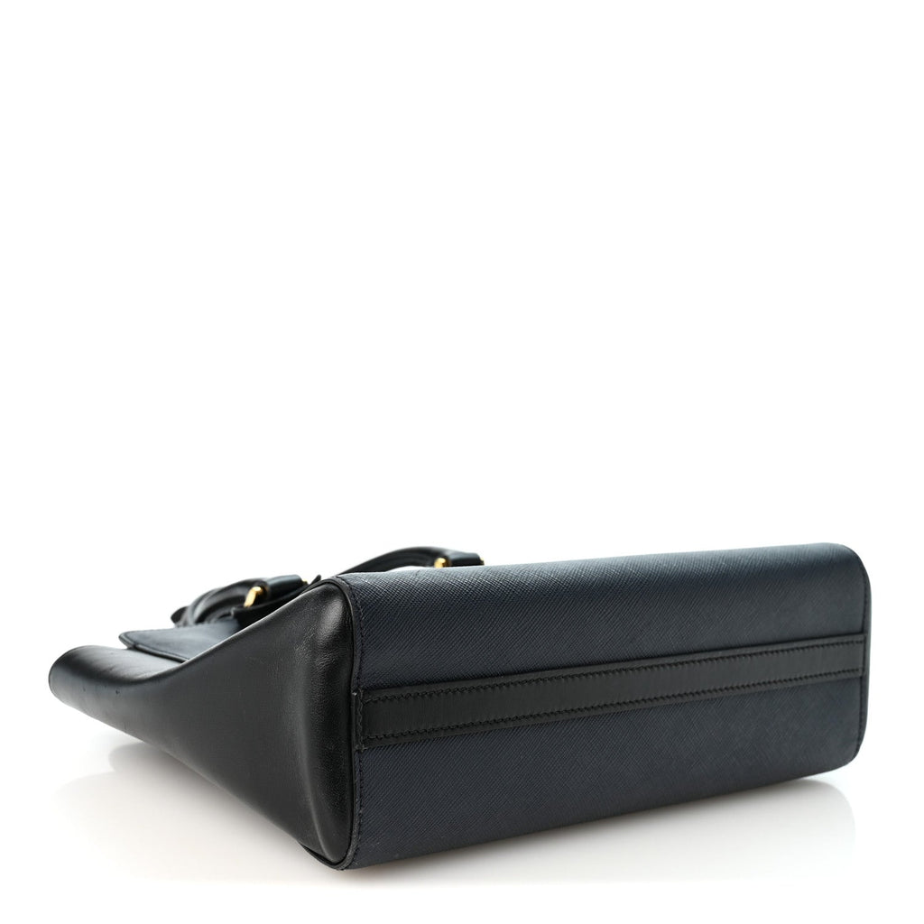 Saffiano Soft Calfskin Small Zippered Tote Baltico