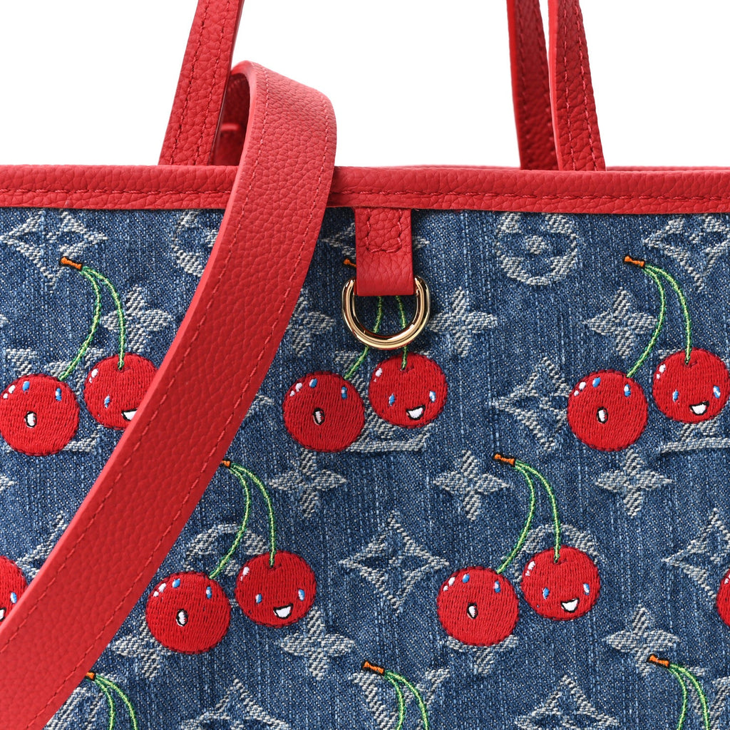 LV X TM Monogram Denim Cerises Neverfull Inside Out BB