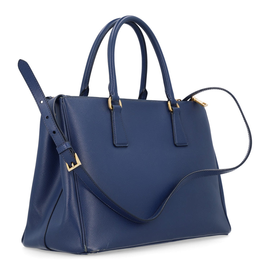 Saffiano Lux Medium Galleria Double Zip Tote Bluette