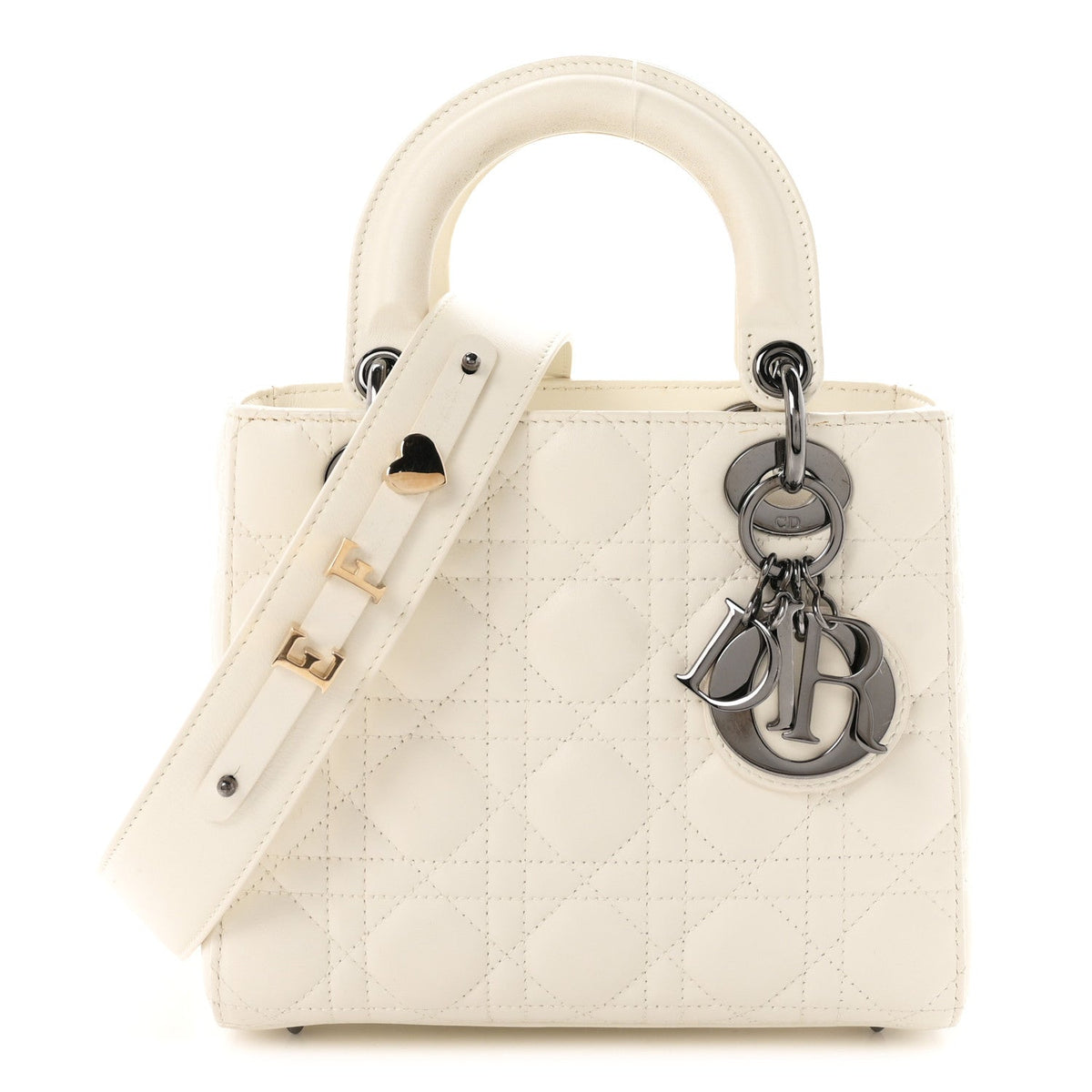 Lambskin Cannage Small My ABCDior Lady Dior White
