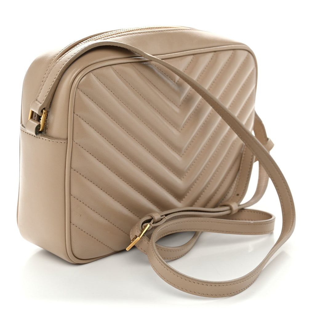 Calfskin Matelasse Monogram Lou Camera Bag Dark Beige