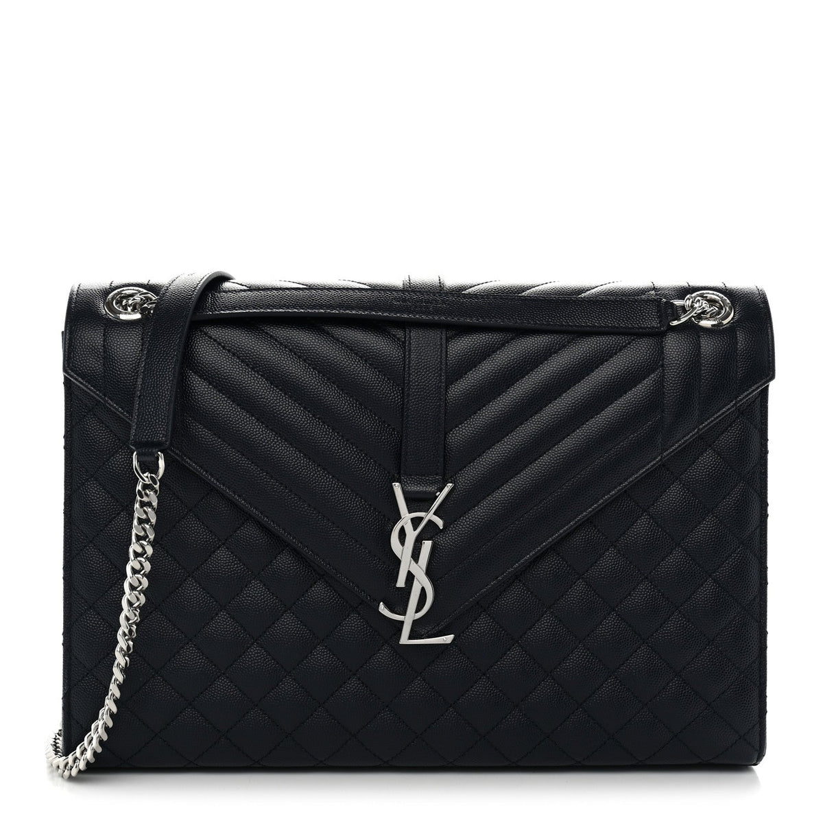 Grain De Poudre Large Tri-Quilt Monogram Satchel Deep Marine