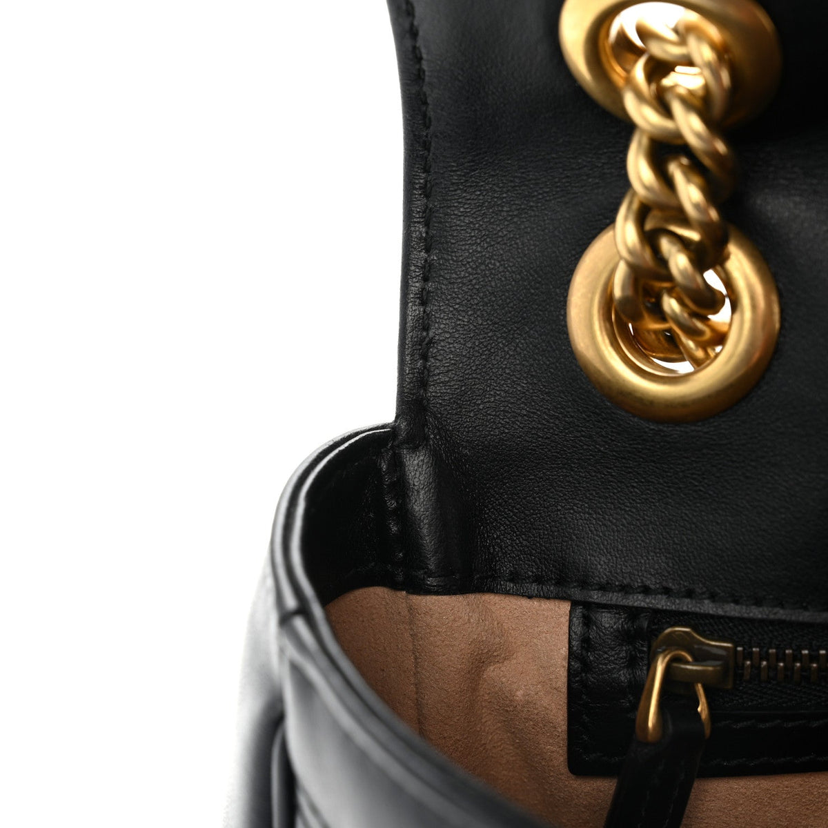 Calfskin Matelasse Small GG Marmont Shoulder Bag Black