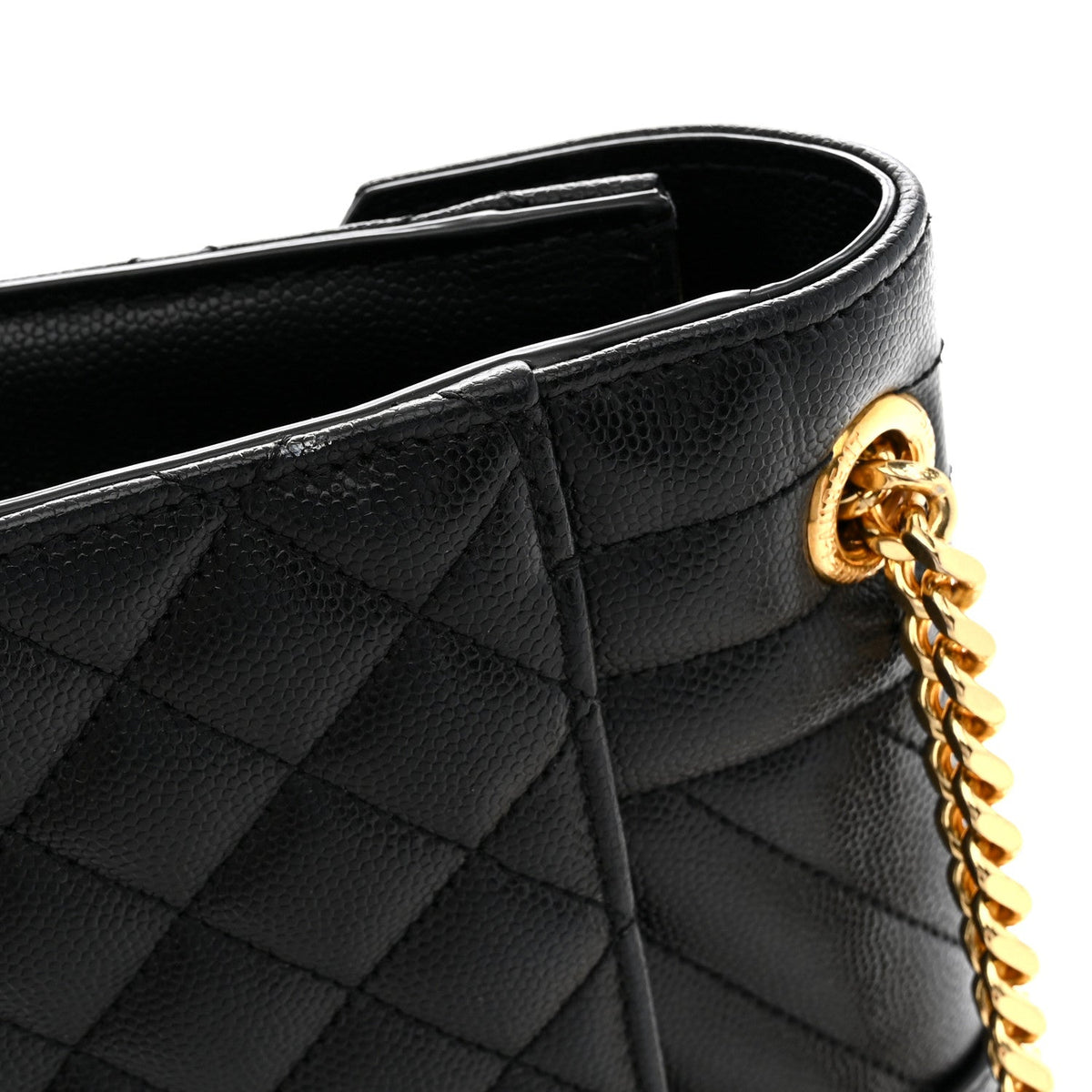 Grain De Poudre Textured Mixed Matelasse Triquilt Medium Monogram Satchel Black