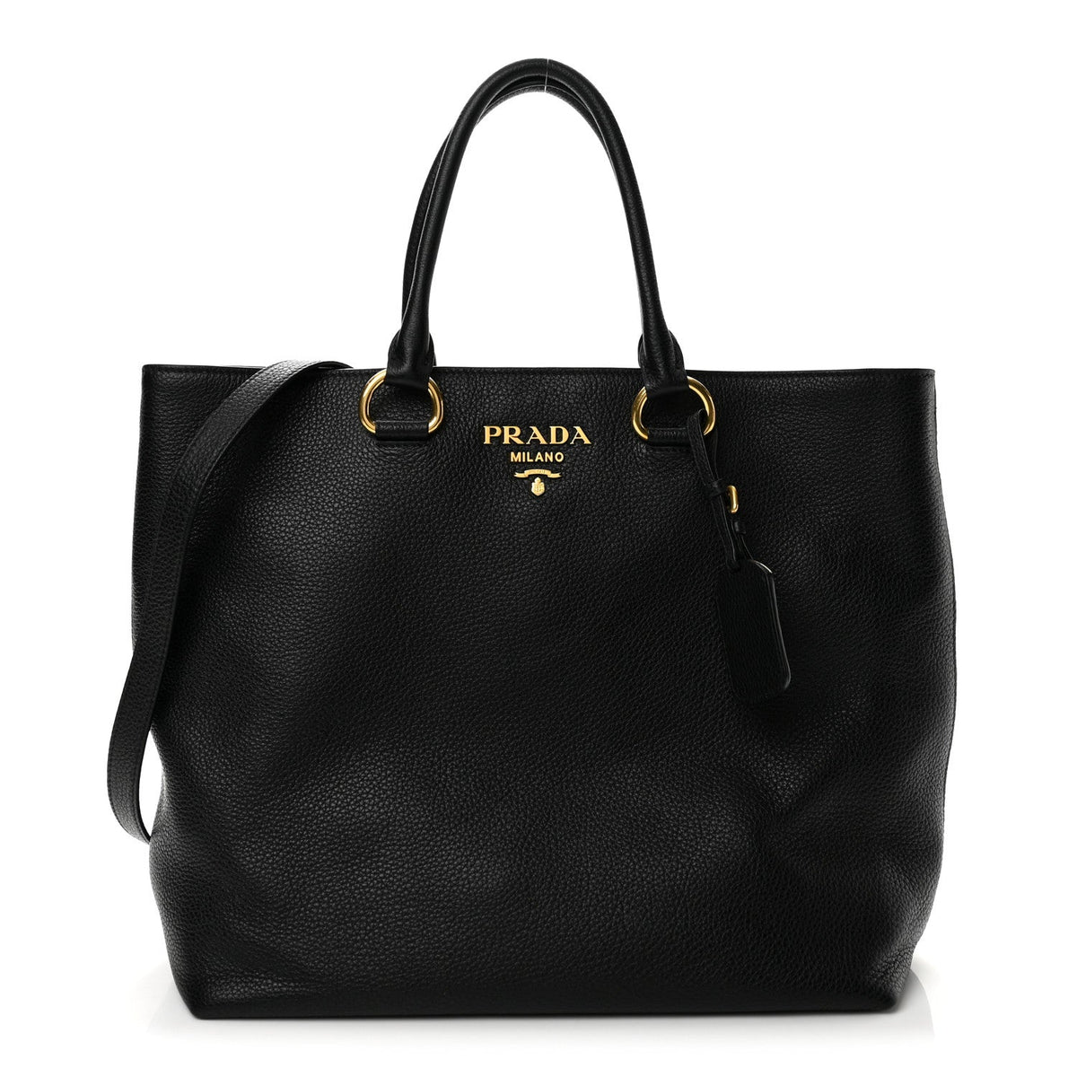 Vitello Daino Shopping Tote Black