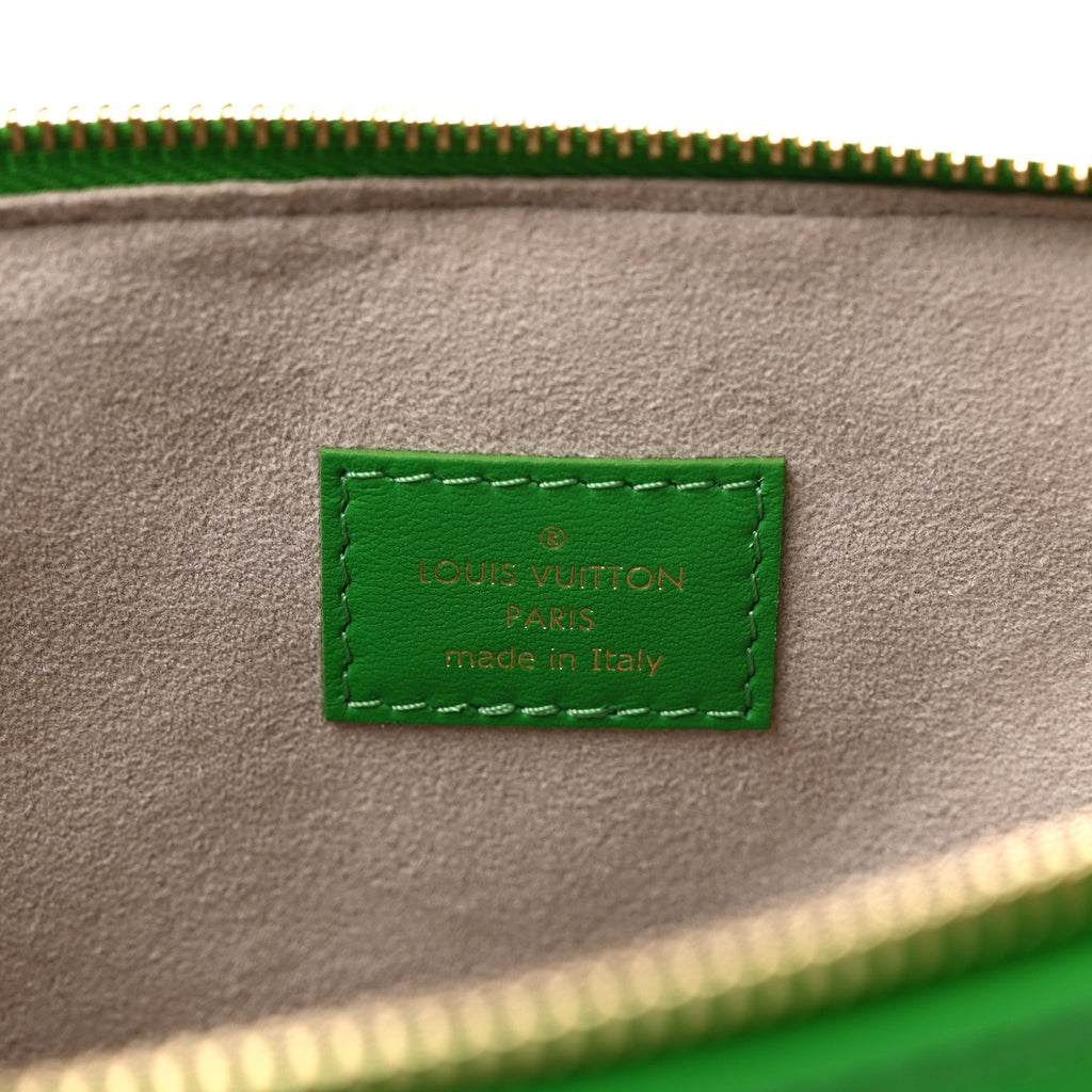 Lambskin Embossed Monogram LV Match Coussin PM Green White