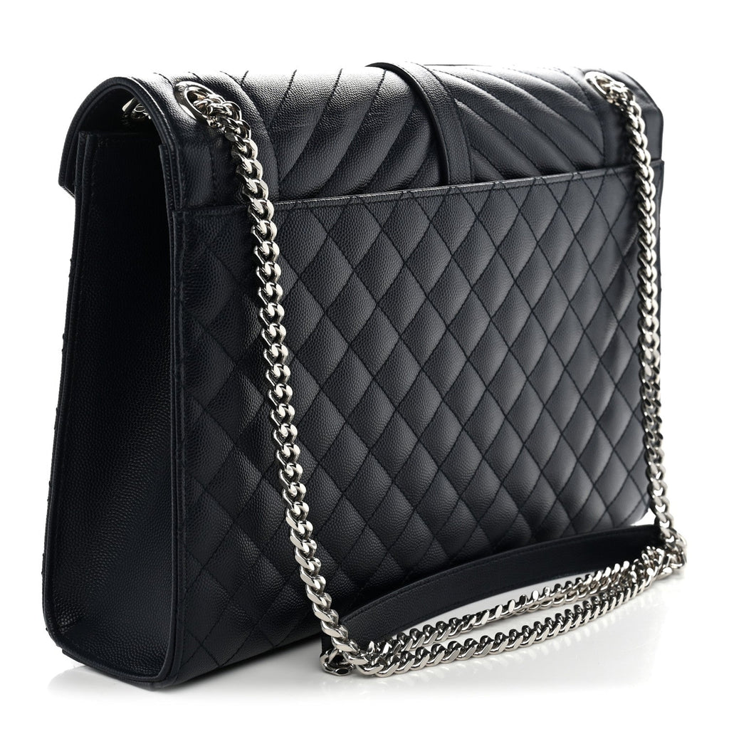 Grain De Poudre Large Tri-Quilt Monogram Satchel Deep Marine