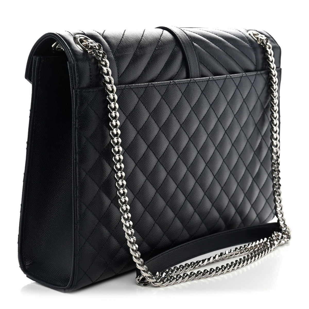 Grain De Poudre Large Tri-Quilt Monogram Satchel Deep Marine