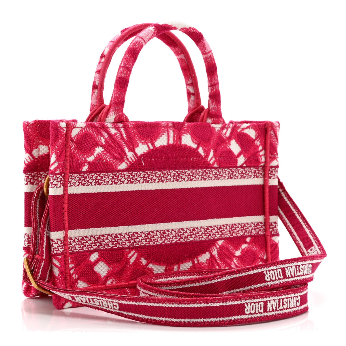 Canvas Embroidered Tie Dye Mini Book Tote With Strap  Pink