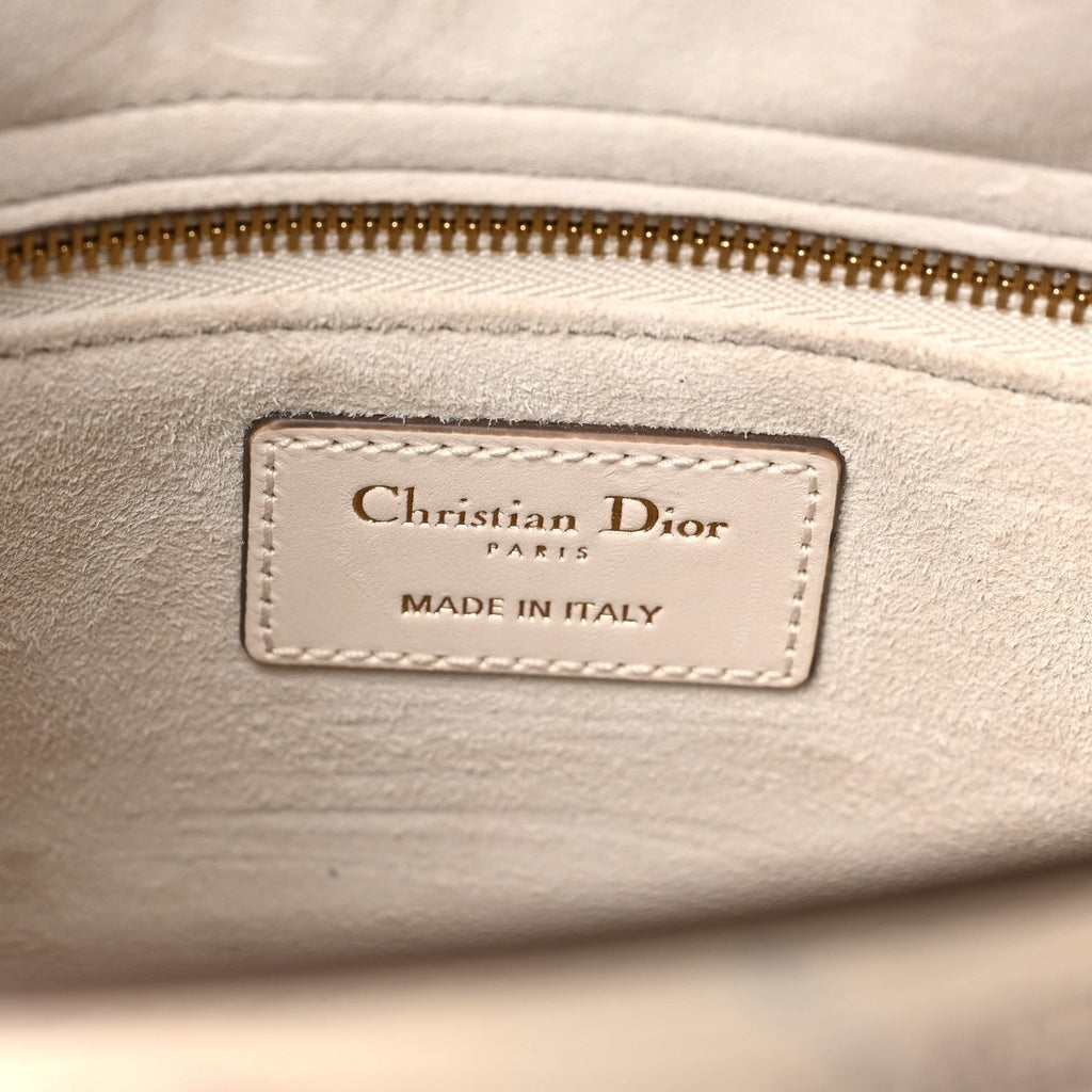Calfskin Reve d'Infini Print Medium Lady Dior White Multicolor