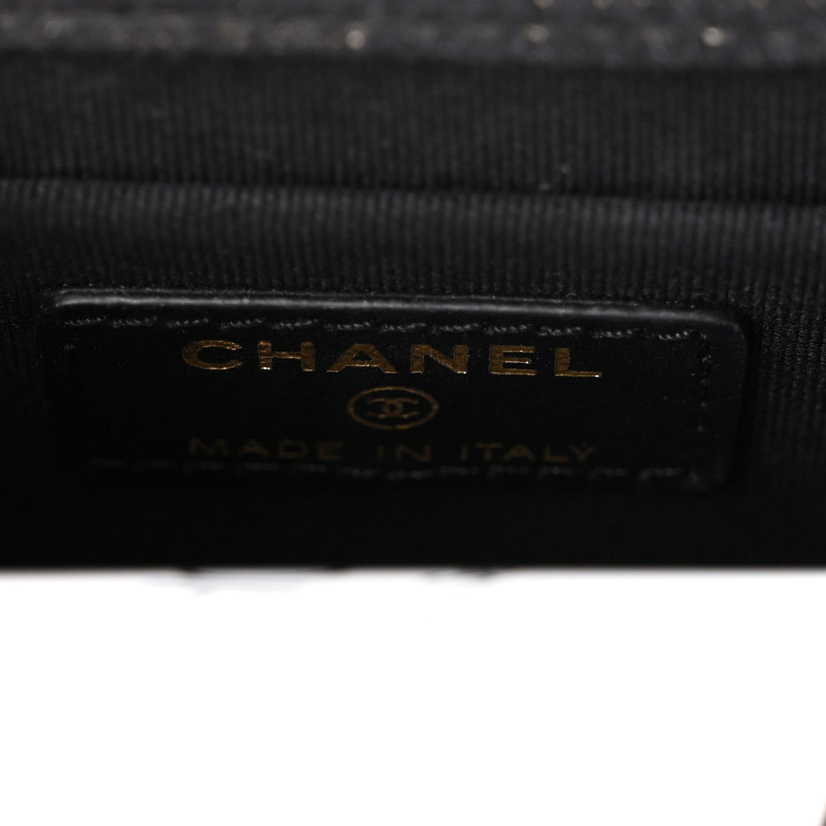 Denim Quilted Double You Card Holder On Chain Black Golden